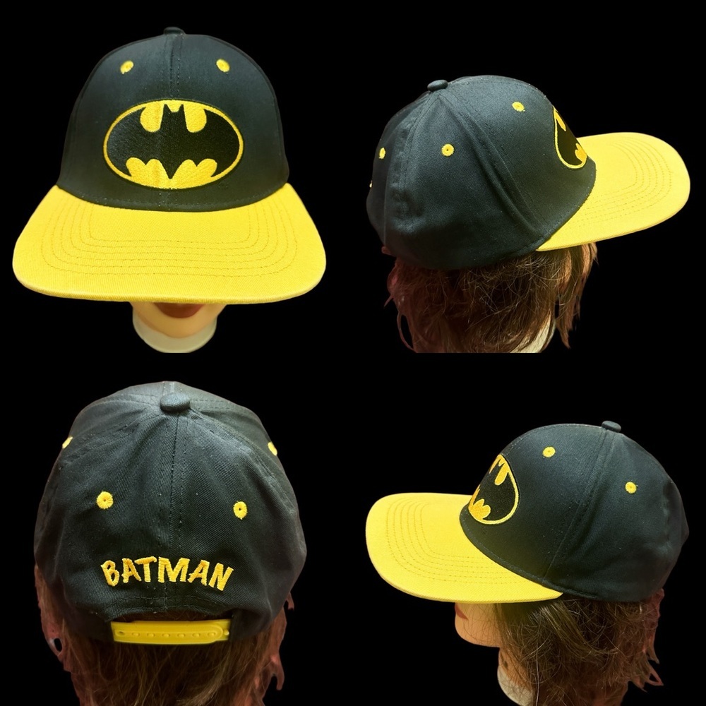 Batman Men’s Costume Cap - Black and Yellow one size